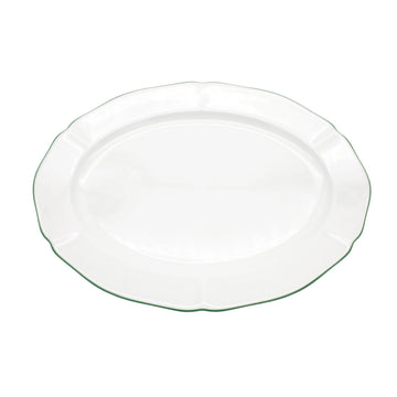 Green Rim Oval Platter - Foundation Goods