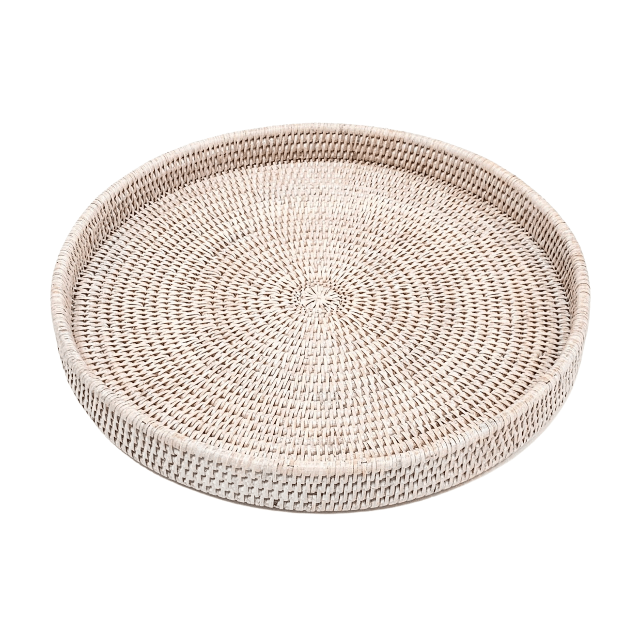 Round serving online tray for ottoman