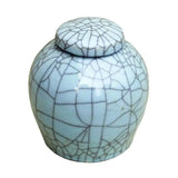 Crackle Celadon Lidded Round Jar