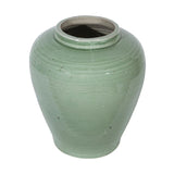 Mint Green Crackle Wide Shoulder Jar