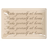 Make Yourself At Home Cursive Decoupage Glass Tray