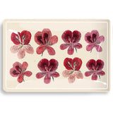 Pink English Ivy Geranium Decoupage Glass Tray