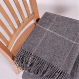 Gray Window Check Wool Blanket