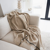 Casabali Linen Throw Blanket