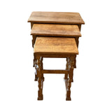 English Oak Nesting Table Set