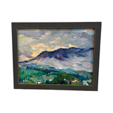 "Foggy Mountains" Antique Painting