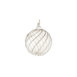 Champaign Glitter Spiral Glass Ball Ornament