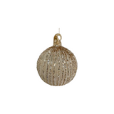 Sugar Striped Glass Ball Ornament