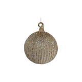 Sugar Striped Glass Ball Ornament