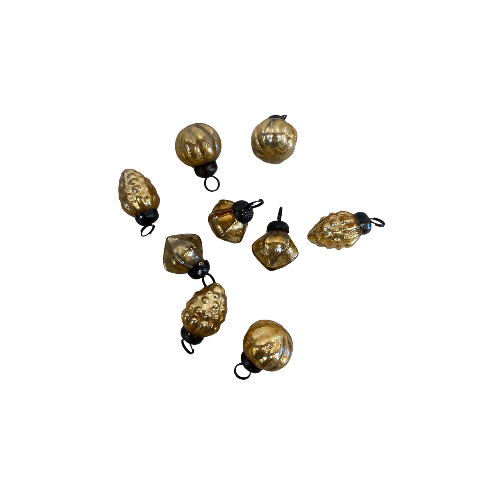 Mini Embossed Mercury Glass Ornaments