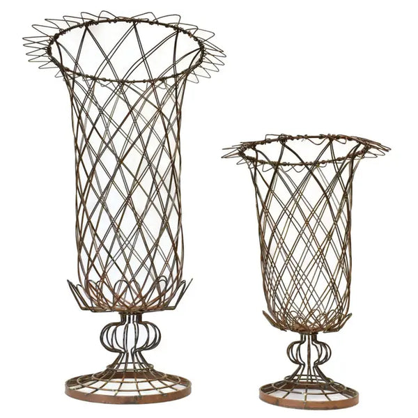 Criss Cross Metal Planters