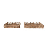 Hand-Woven Water Hyacinth & Rattan Trays