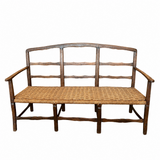 French Woven Seat Bench