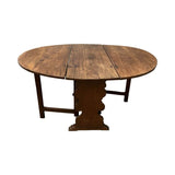 Antique Oak Trestle-Base Gateleg Table