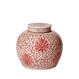 Porcelain Scrolling Lotus Round Lidded Jar