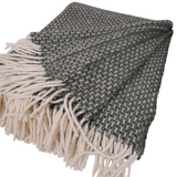 Pin Green Wool Throw Blanket