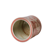 Red & White Peacock Porcelain Cachepot