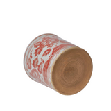 Red & White Peacock Porcelain Cachepot