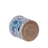 Blue & White Peacock Porcelain Cachepot