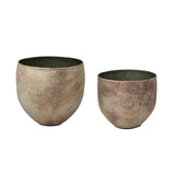 Tarnished Silver Metal Planter