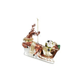 Hand-Painted Santa's Sleigh & Reindeer Ornament