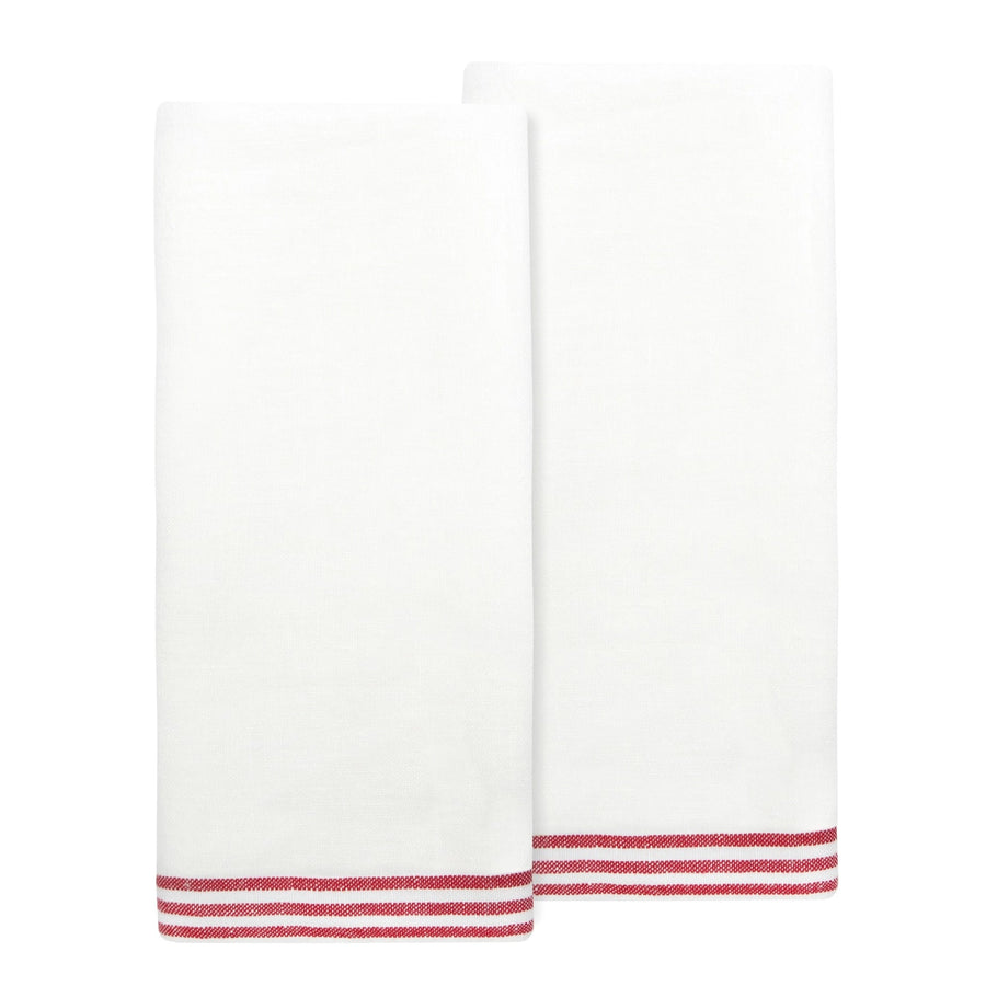 Alsace White & Red Towels - Foundation Goods