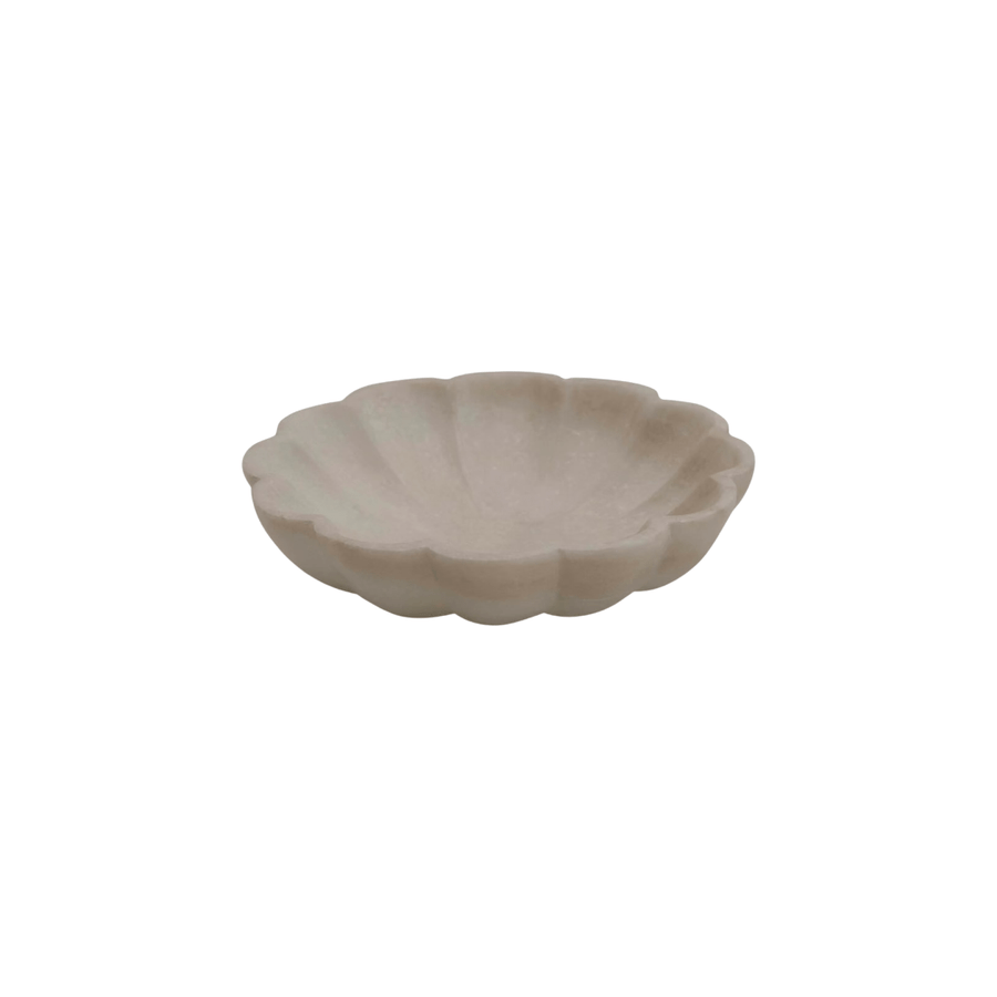 Carved Marble Flower Dish - Foundation Goods
