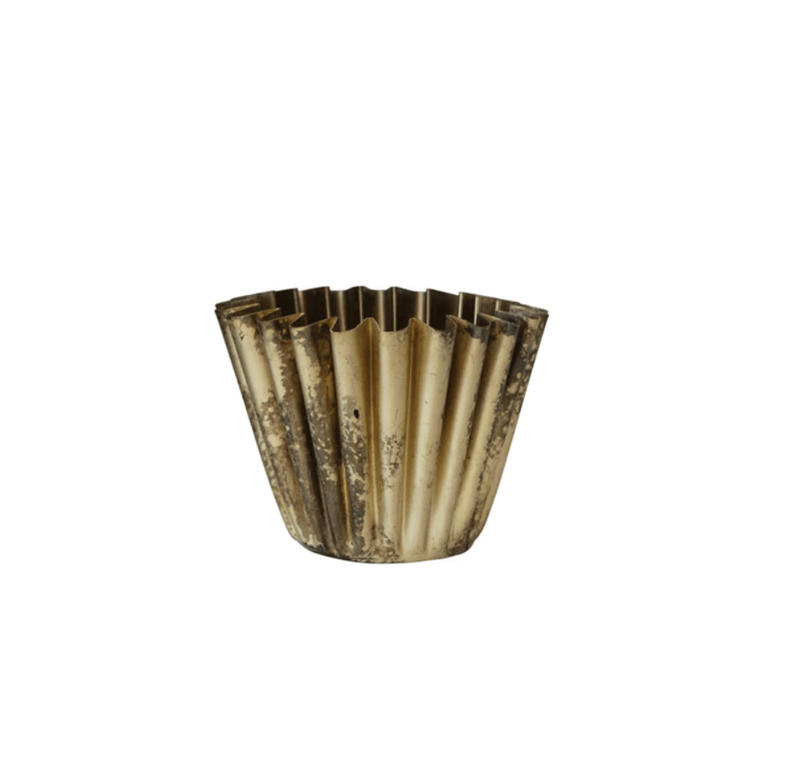 Fluted Brass Planter - Foundation Goods