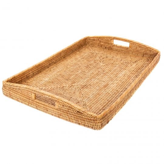 Haddie Rattan Tray with Handles - Foundation Goods