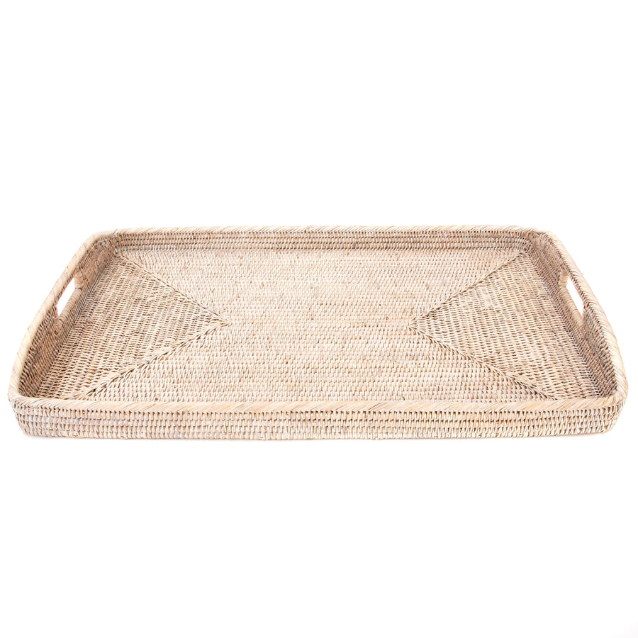 Haddie Rattan Tray with Handles - Foundation Goods