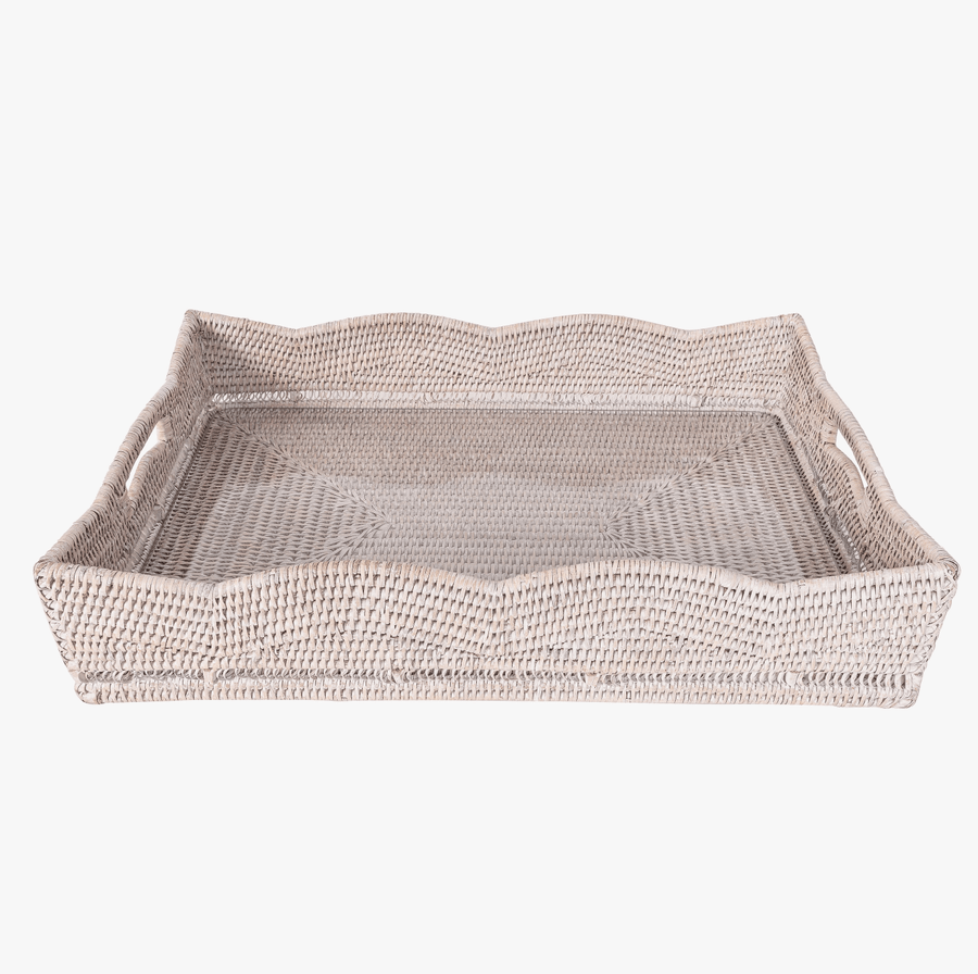 Leah Rattan Scalloped Tray - Foundation Goods