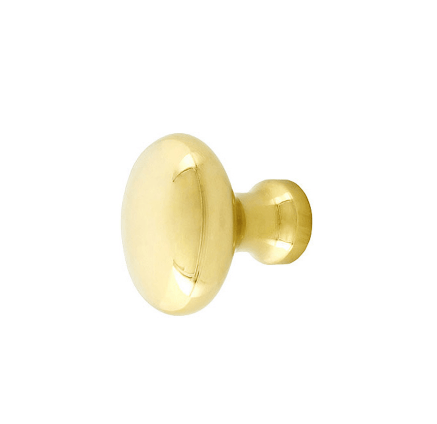 Madison Unlacquered Brass Egg Shaped Knob - Foundation Goods