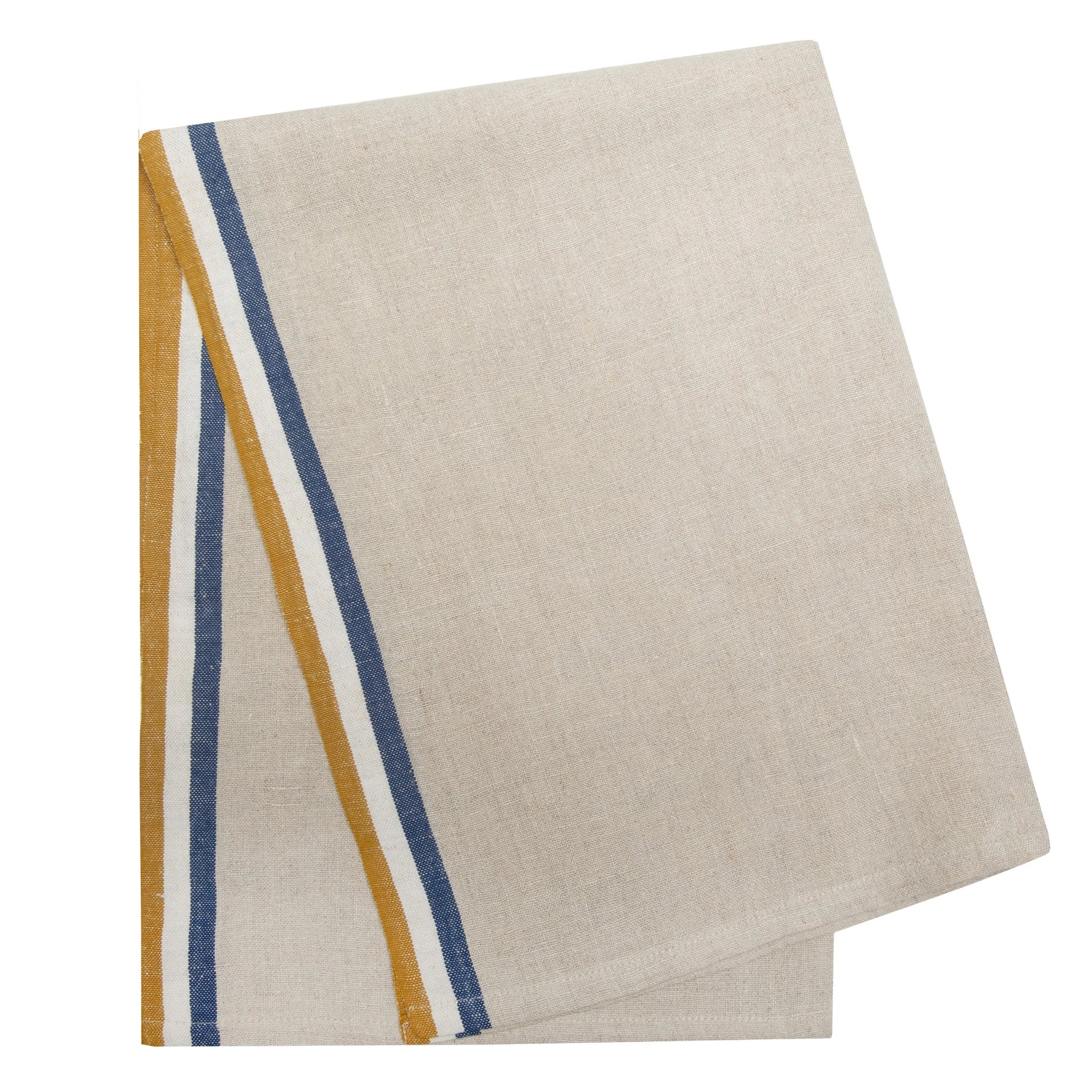 Normandy Natural Mustard & Blue Tea Towel - Foundation Goods
