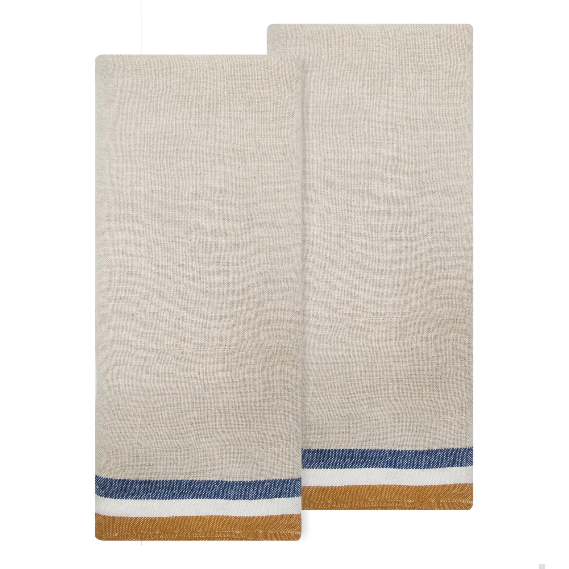 Normandy Natural Mustard & Blue Tea Towel - Foundation Goods