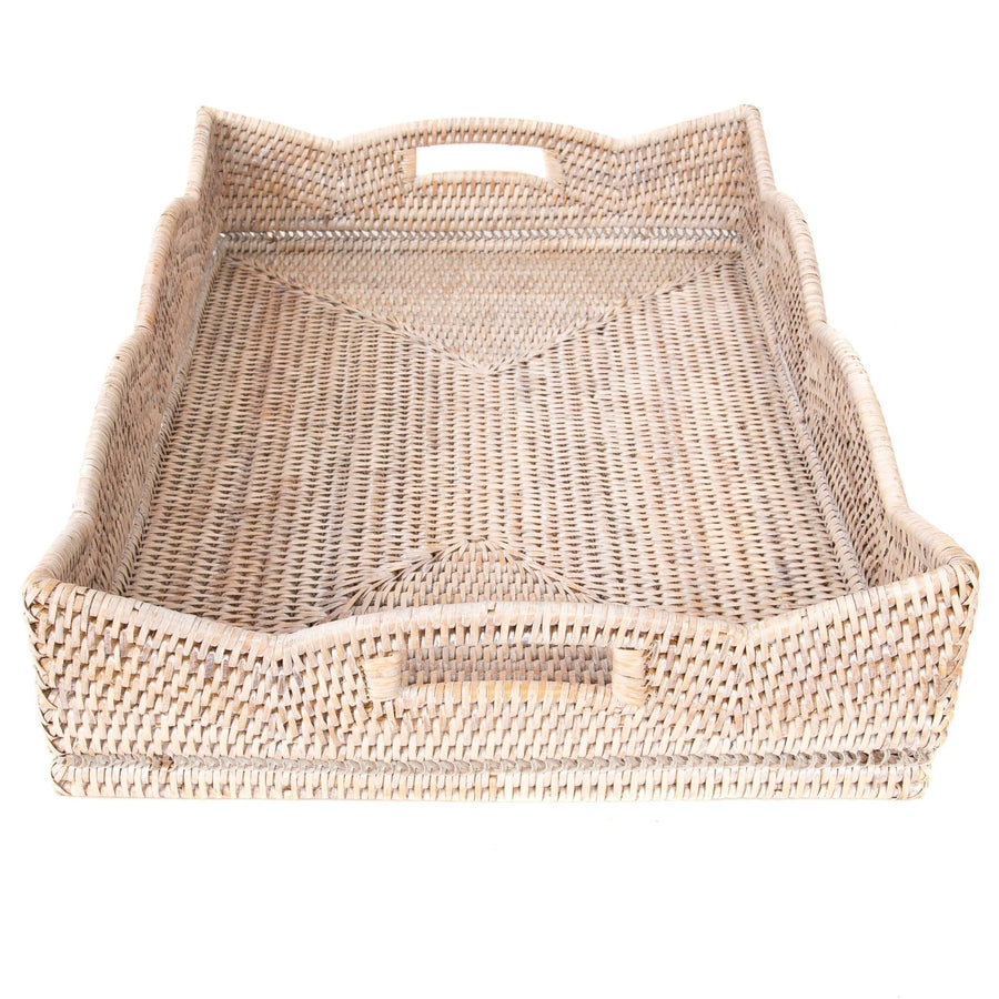 Rattan Scallop Collection Rectangular Tray - Foundation Goods
