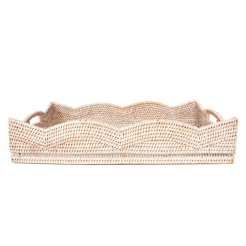 Rattan Scallop Collection Rectangular Tray - Foundation Goods