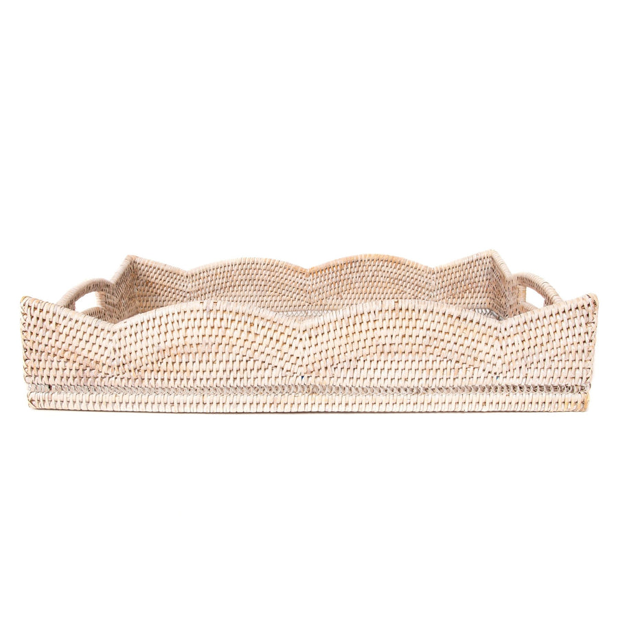 Rattan Scallop Collection Rectangular Tray - Foundation Goods