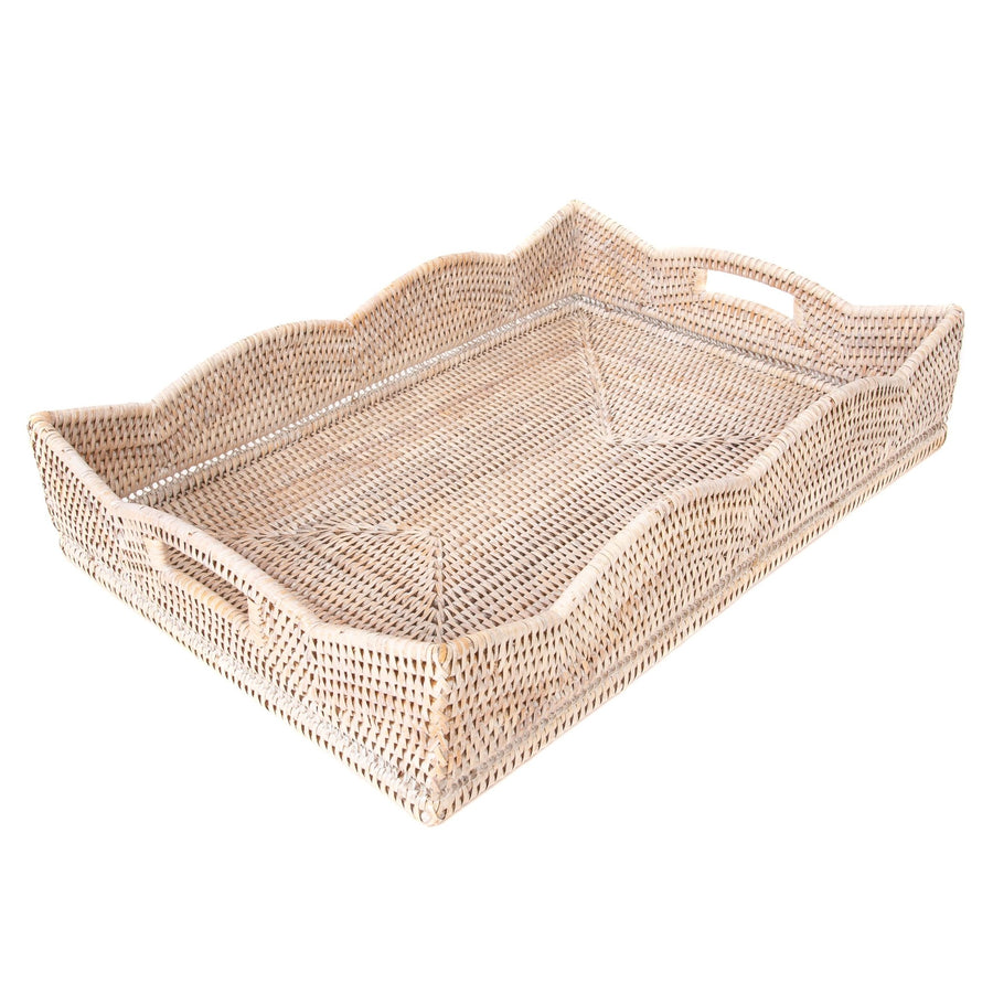 Rattan Scallop Collection Rectangular Tray - Foundation Goods