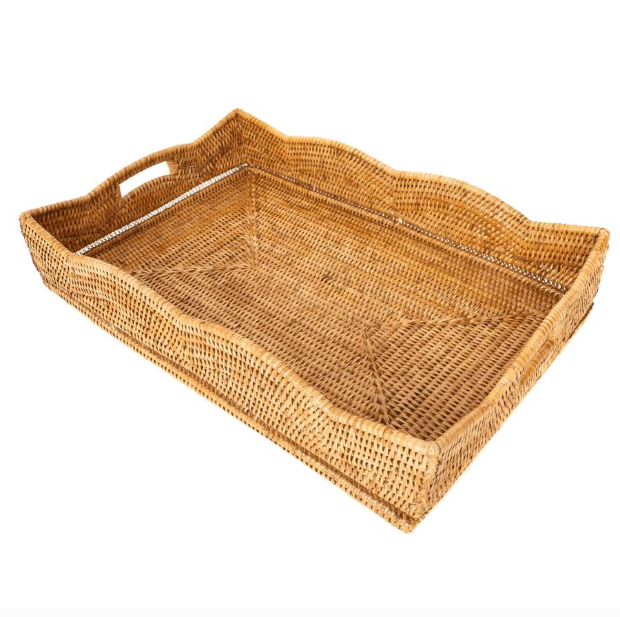 Rattan Scallop Collection Rectangular Tray - Foundation Goods