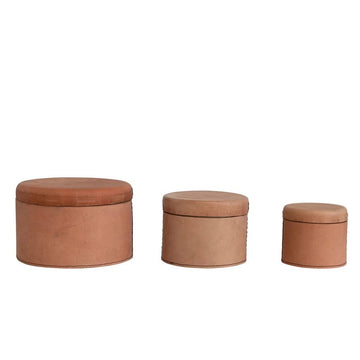 Stitched Leather Nesting Boxes - Foundation Goods
