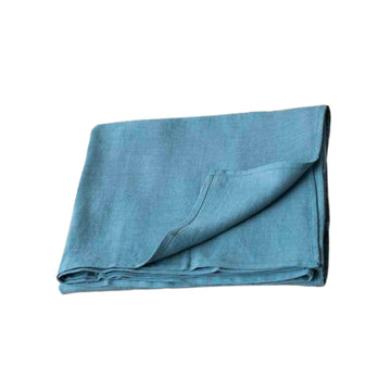 Village Blue Linen Tablecloth - Foundation Goods