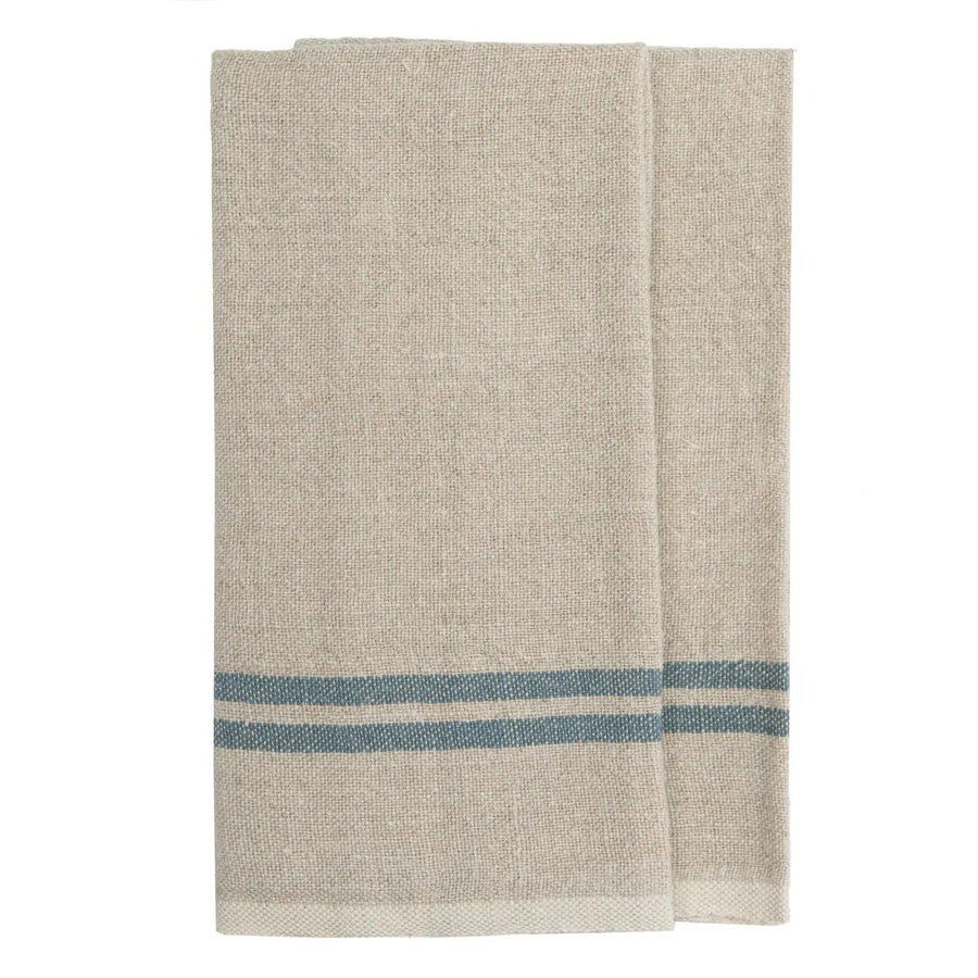 Vintage Linen Blue & Natural Towel - Foundation Goods